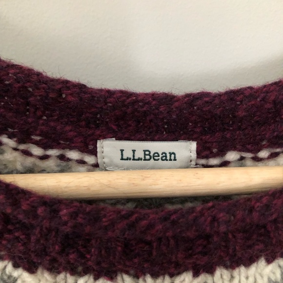 LL Bean's Classic Ragg Wool Sweater, Crewneck Fair Isle - Picture 6 of 6